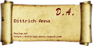 Dittrich Anna névjegykártya